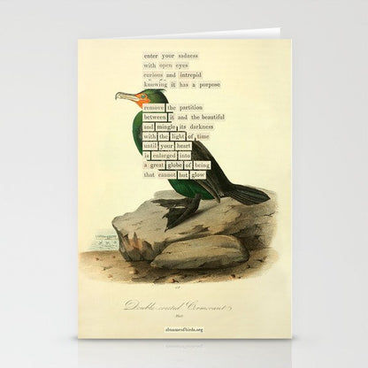 Bird Divinations: Double-Crested Cormorant (about: almanacofbirds.org) Stationery Card Gallery Image 1