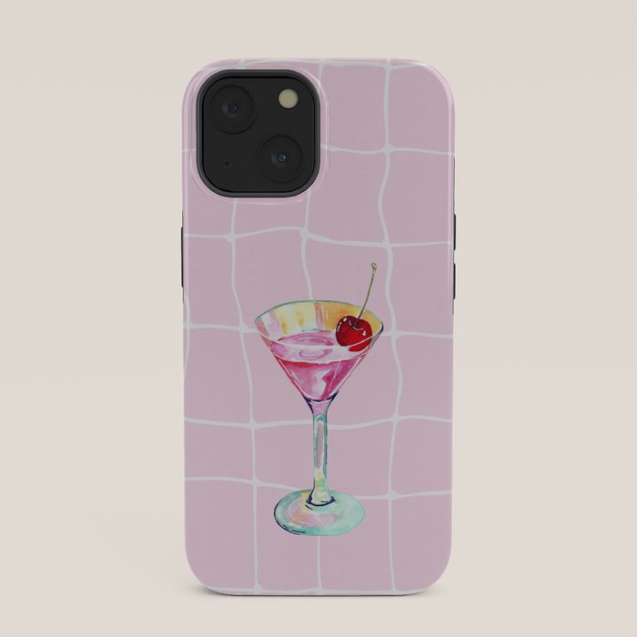 Pink Aesthetic Martini Glass with Cherry iPhone Case Gallery Image 33