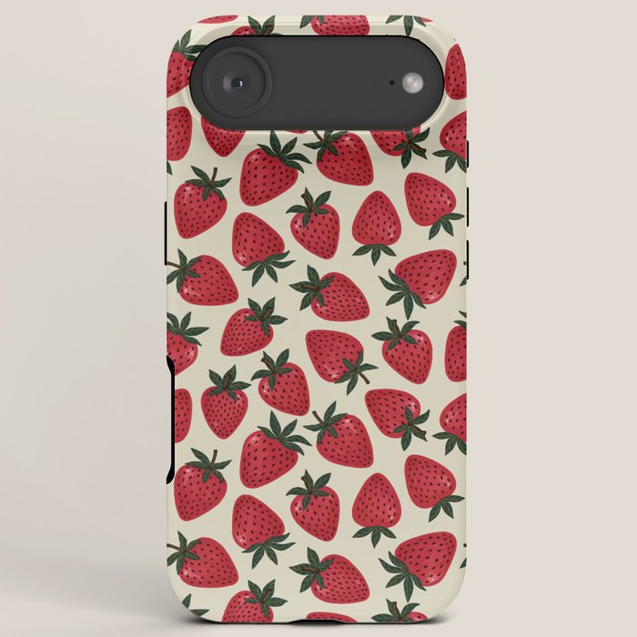 Hand Drawn Vintage Strawberry Pattern iPhone Case Gallery Image 6