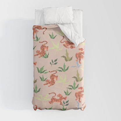 Dancing Tiger (Taupe) Duvet Cover Gallery Image 4