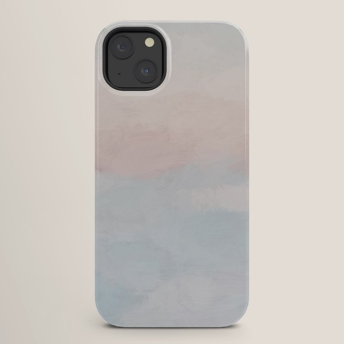 Soothing Seas I - Soft Pink and Blue Sunrise Horizon Ocean for Nursery Abstract Coastal Painting Art iPhone Case Gallery Image 26