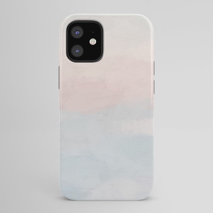 Soothing Seas I - Soft Pink and Blue Sunrise Horizon Ocean for Nursery Abstract Coastal Painting Art iPhone Case Gallery Image 42