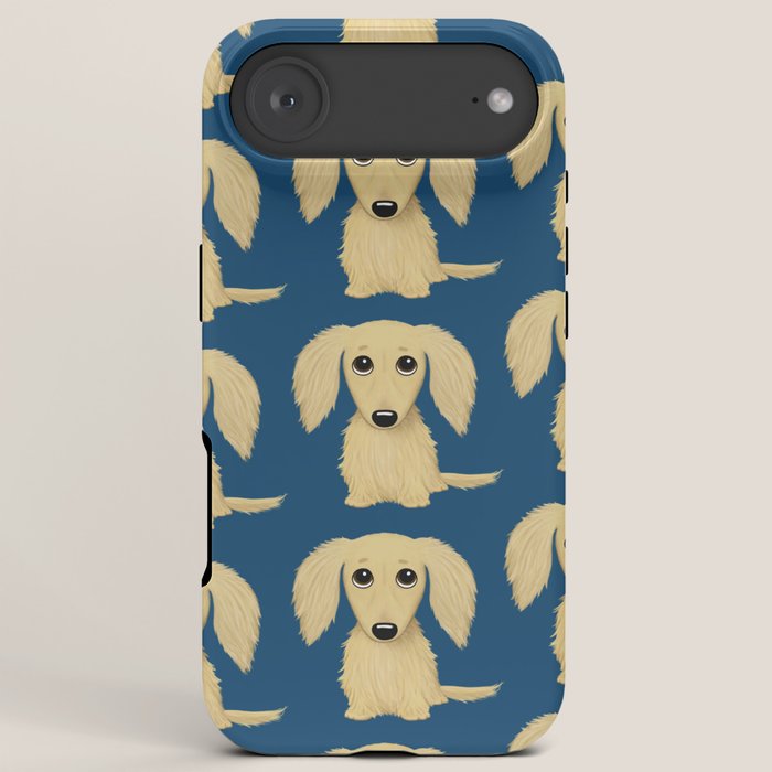 Longhaired Cream Dachshund Cartoon Dog iPhone Case Gallery Image 6