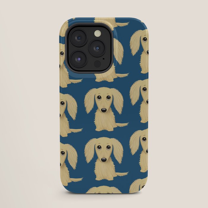 Longhaired Cream Dachshund Cartoon Dog iPhone Case Gallery Image 27