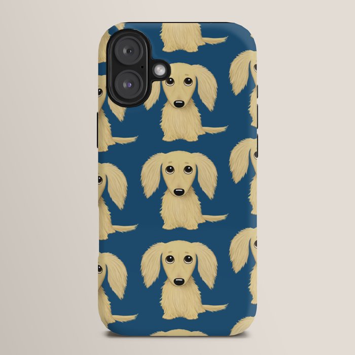 Longhaired Cream Dachshund Cartoon Dog iPhone Case Gallery Image 14