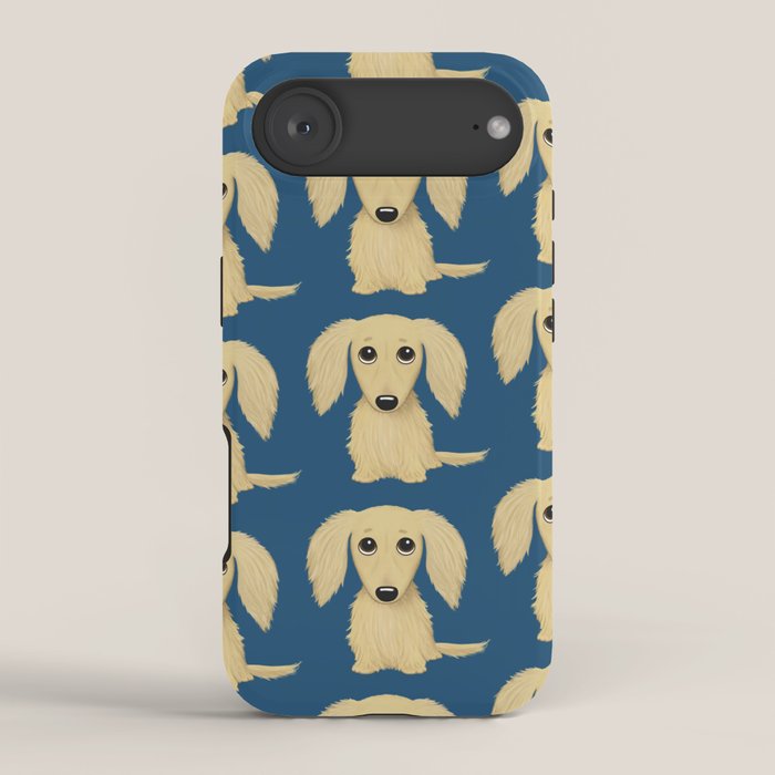 Longhaired Cream Dachshund Cartoon Dog iPhone Case Gallery Image 2