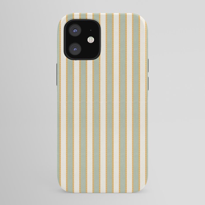 Vintage Cabana Stripe Sage Mint Green And Gold Retro Boho Coastal Beach Vibe iPhone Case Gallery Image 41