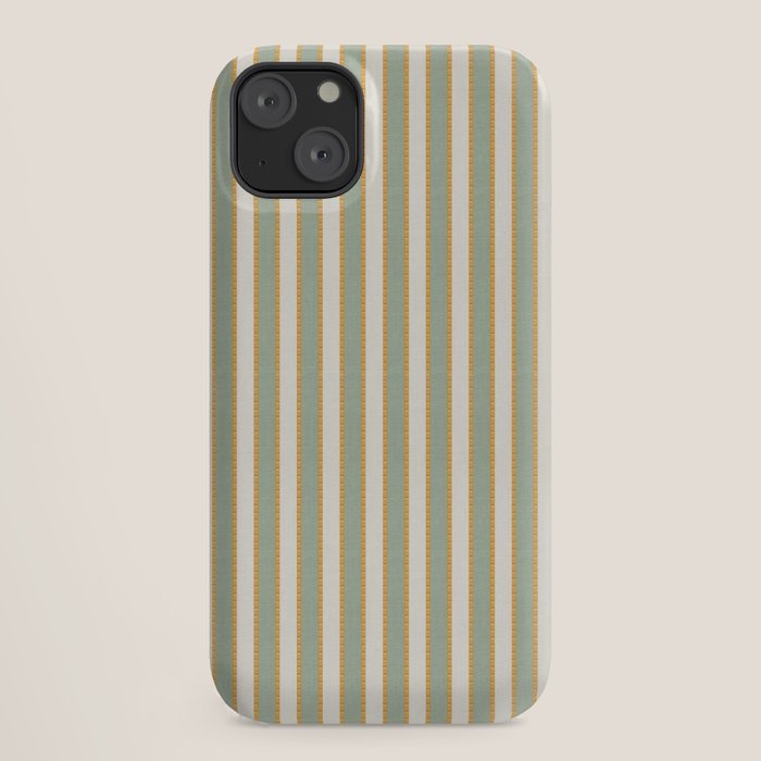 Vintage Cabana Stripe Sage Mint Green And Gold Retro Boho Coastal Beach Vibe iPhone Case Gallery Image 18