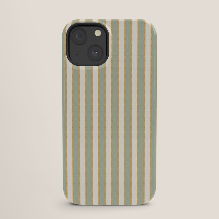 Vintage Cabana Stripe Sage Mint Green And Gold Retro Boho Coastal Beach Vibe iPhone Case Gallery Image 25