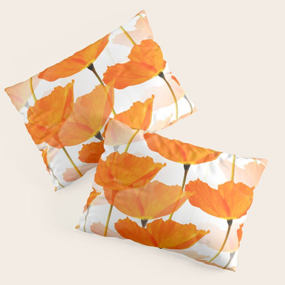 Orange Poppies On A White Background #decor #society6 #buyart Pillow Sham Gallery Image 3