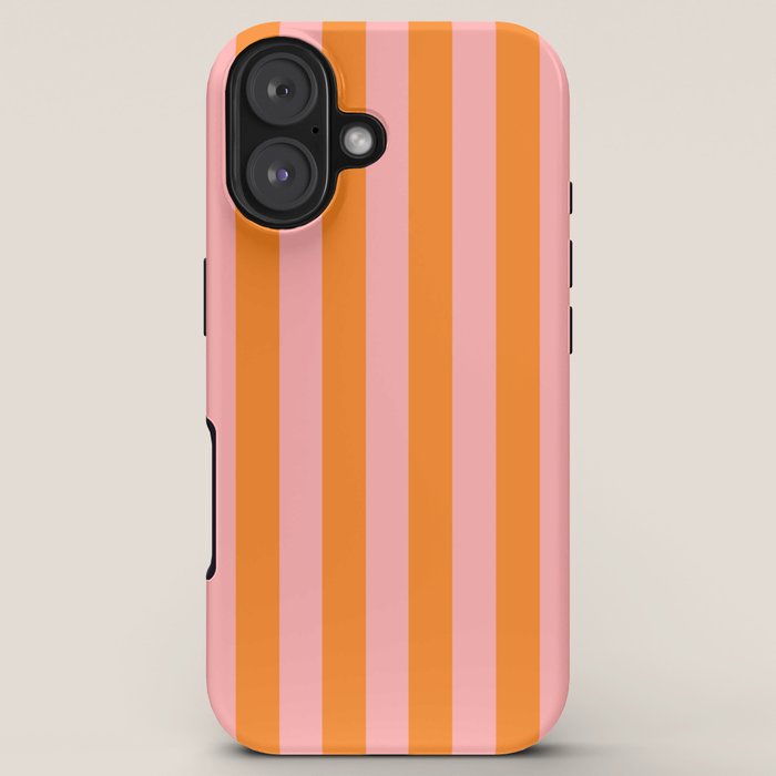 Bold Vertical Stripes Pattern (pink/orange) iPhone Case Gallery Image 5