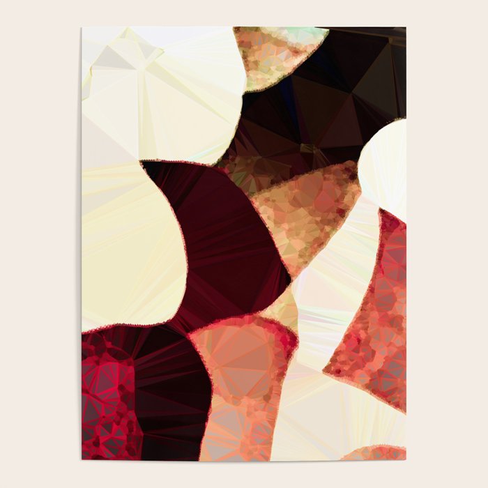 Baroque Burgundy Copper Ivory Maximum Abstract Art Poster Gallery Image 2