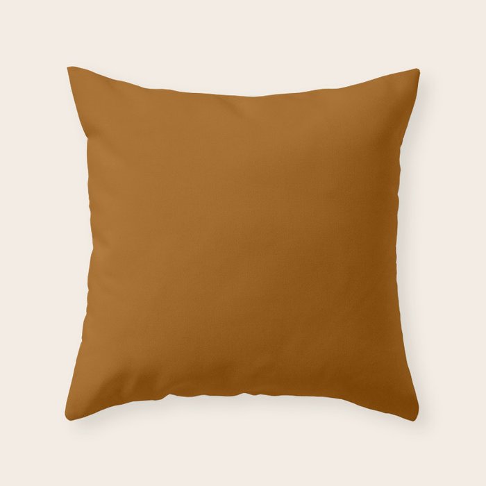 Burnt Orange Solid Color Throw Pillow Gallery Image 6
