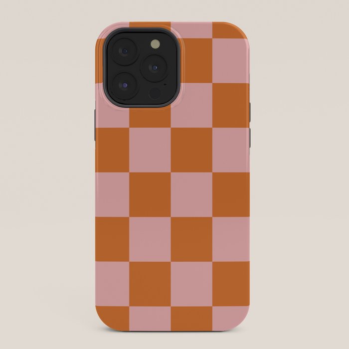 Checkerboard Check Pattern in Pink and Orange iPhone Case Gallery Image 36