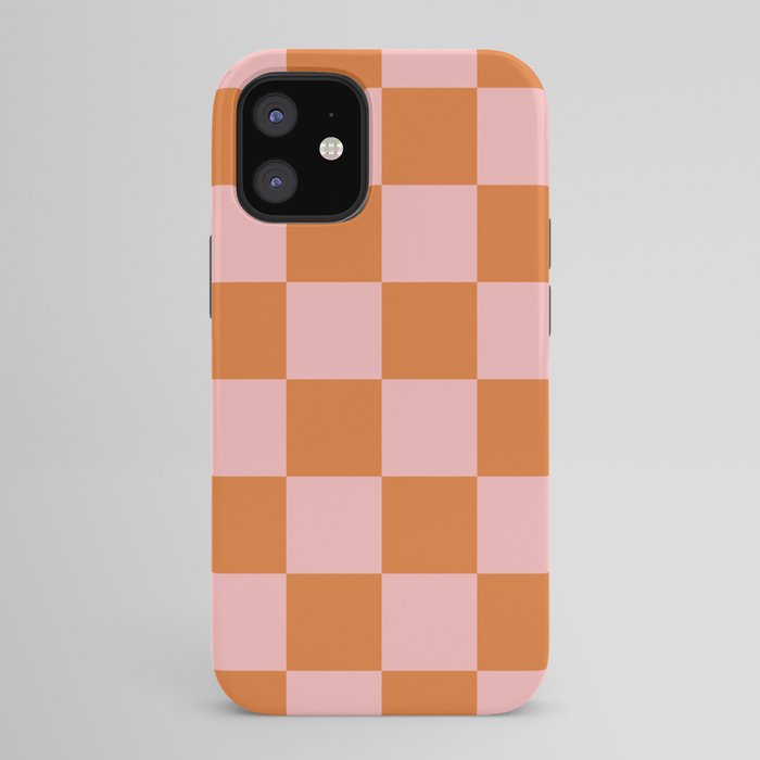 Checkerboard Check Pattern in Pink and Orange iPhone Case Gallery Image 42