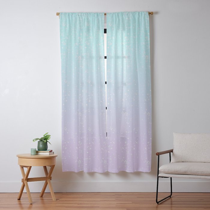 turquoise and lavender pastel bokeh effect ombre gradient Window Curtain Gallery Image 13