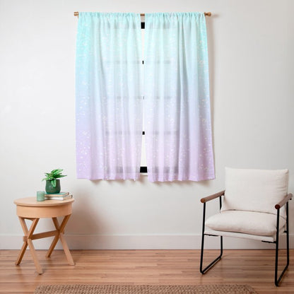 turquoise and lavender pastel bokeh effect ombre gradient Window Curtain Gallery Image 11
