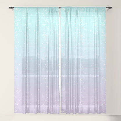 turquoise and lavender pastel bokeh effect ombre gradient Window Curtain Gallery Image 17