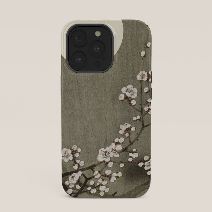 Blossoming plum tree at full moon - Vintage Japanese Woodblock Print Art iPhone Case Gallery Image 35