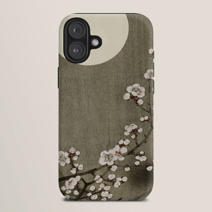Blossoming plum tree at full moon - Vintage Japanese Woodblock Print Art iPhone Case Gallery Image 10