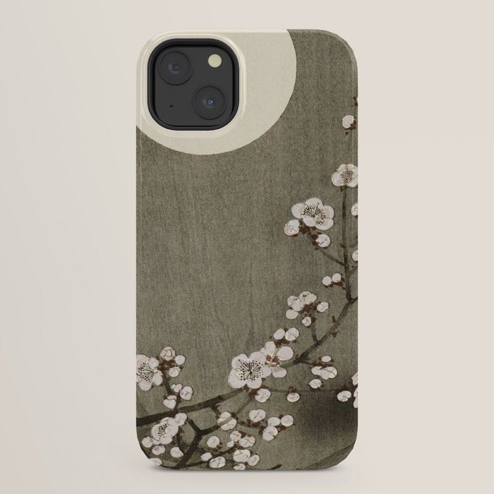 Blossoming plum tree at full moon - Vintage Japanese Woodblock Print Art iPhone Case Gallery Image 30