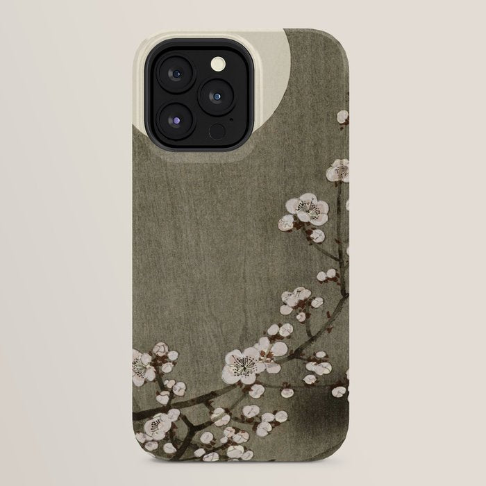 Blossoming plum tree at full moon - Vintage Japanese Woodblock Print Art iPhone Case Gallery Image 32
