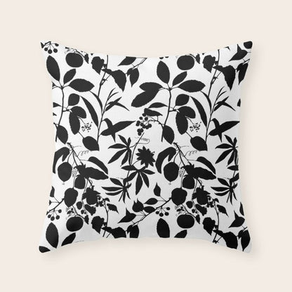 Exotic Passionflower Bold Botanical Silhouettes Throw Pillow Gallery Image 1