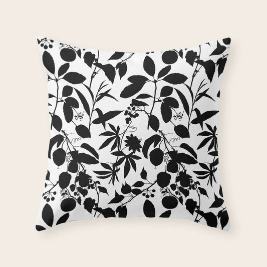 Exotic Passionflower Bold Botanical Silhouettes Throw Pillow Gallery Image 1