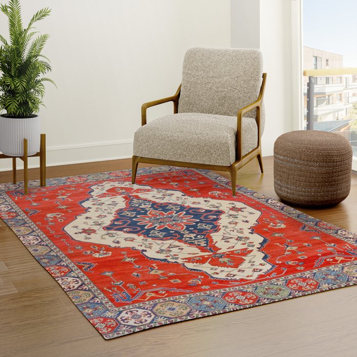 North And South Vine Red Medallion Kazak Persian Rug Rug Gallery Image 3