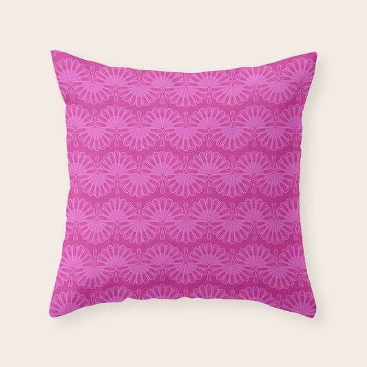 Pink neon bright geometric pattern Throw Pillow Gallery Image 2