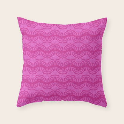 Pink neon bright geometric pattern Throw Pillow Gallery Image 3