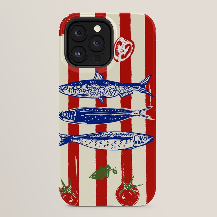 Sardines and Tomato Mediterranean Doodle iPhone Case Gallery Image 32