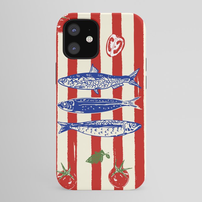 Sardines and Tomato Mediterranean Doodle iPhone Case Gallery Image 41
