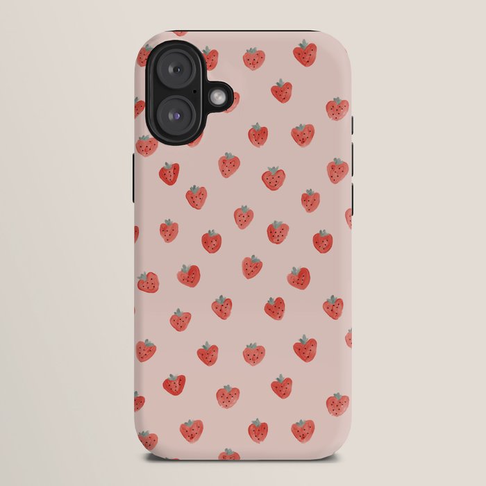 Strawberries on Pink iPhone Case Gallery Image 10