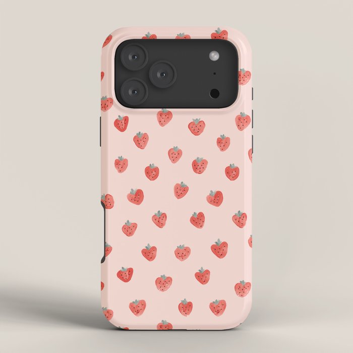 Strawberries on Pink iPhone Case Gallery Image 4