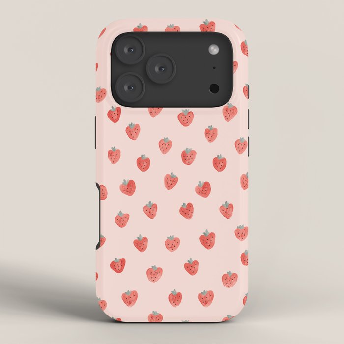 Strawberries on Pink iPhone Case Gallery Image 3