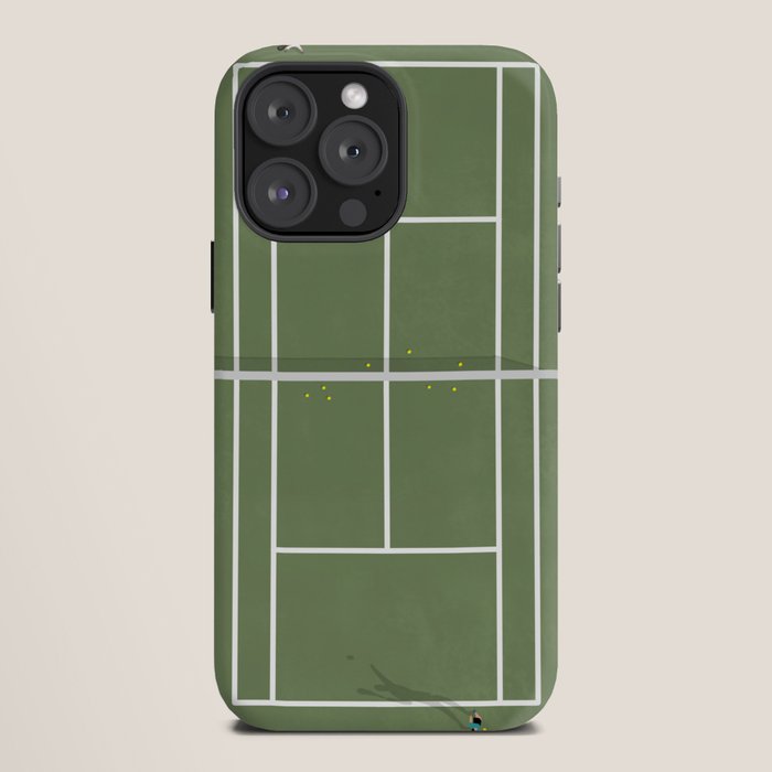 Tennis Court From Above | Illustration iPhone Case Gallery Image 12