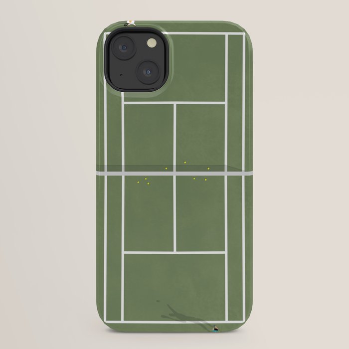 Tennis Court From Above | Illustration iPhone Case Gallery Image 30