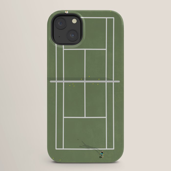 Tennis Court From Above | Illustration iPhone Case Gallery Image 26