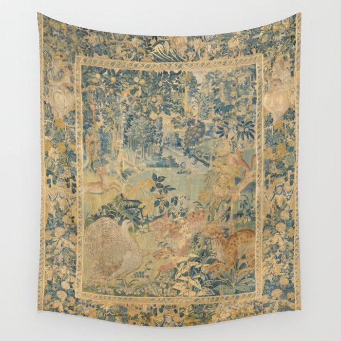 Antique 17th Century Gamepark French Aubusson Tapestry Wall Tapestry Gallery Image 2