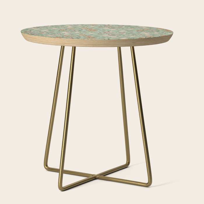William Morris Vintage Fruit Sage Green Side Table Gallery Image 1