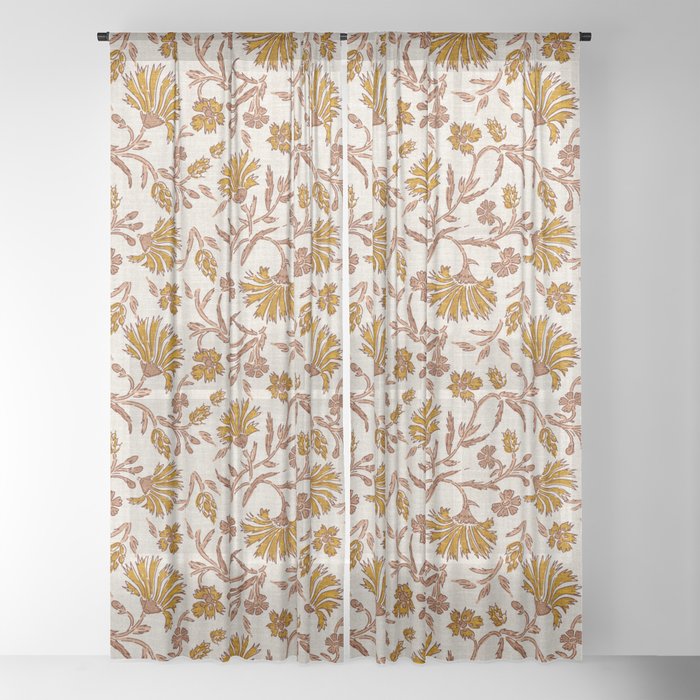 KALAMI FLORAL MUSTARD Window Curtain Gallery Image 22