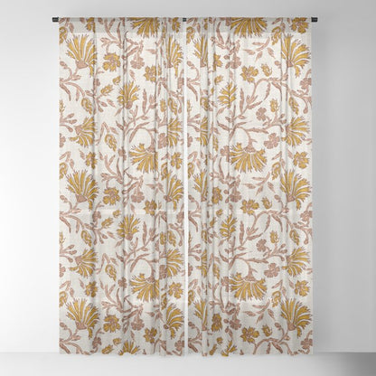 KALAMI FLORAL MUSTARD Window Curtain Gallery Image 22