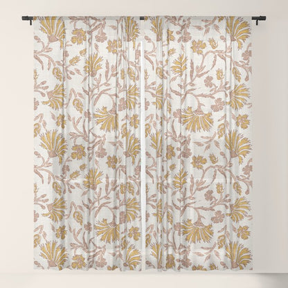 KALAMI FLORAL MUSTARD Window Curtain Gallery Image 17