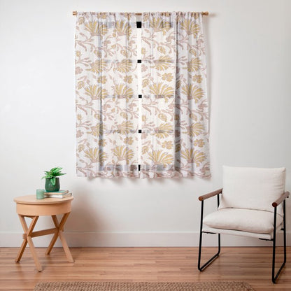 KALAMI FLORAL MUSTARD Window Curtain Gallery Image 19