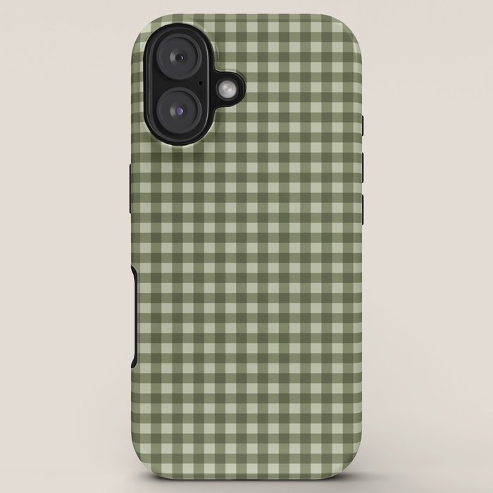 Gingham Plaid Pattern - Natural Green iPhone Case Gallery Image 5