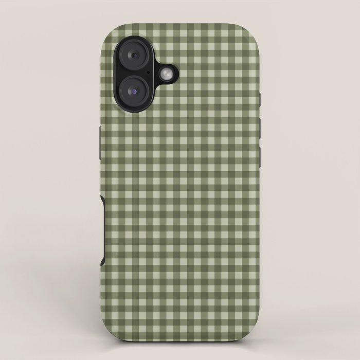 Gingham Plaid Pattern - Natural Green iPhone Case Gallery Image 1