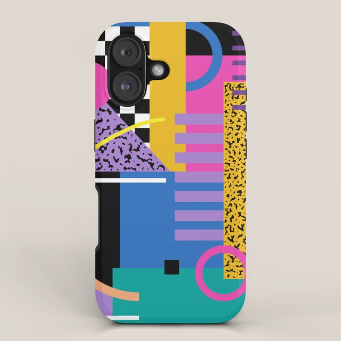 Memphis pattern 101 - 80s / 90s Retro iPhone Case Gallery Image 1