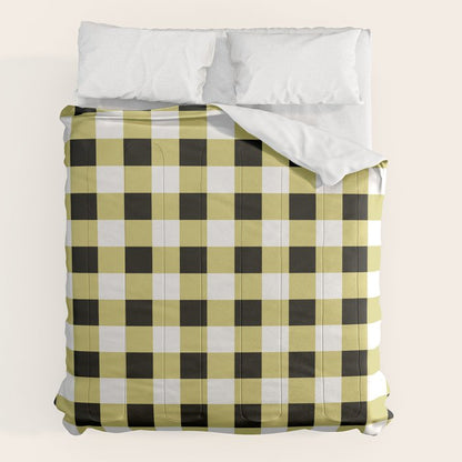 Gingham Large Yellow Black White Comforter Gallery Image 7