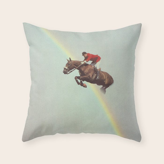 Horse over rainbow Throw Pillow Gallery Image 6